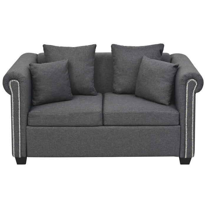 Set canapele 2 piese, material textil, gri închis WALTI