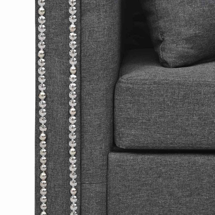 Set canapele 2 piese, material textil, gri închis WALTI