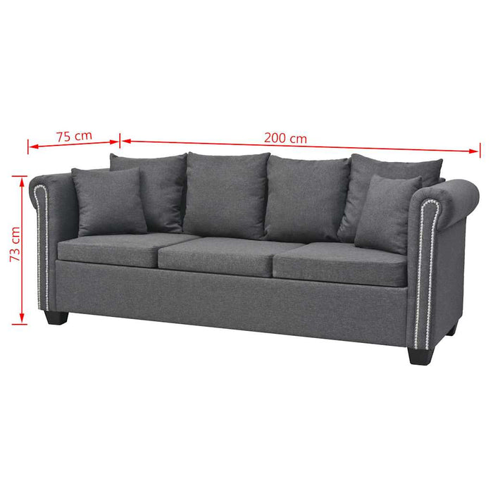 Set canapele 2 piese, material textil, gri închis WALTI