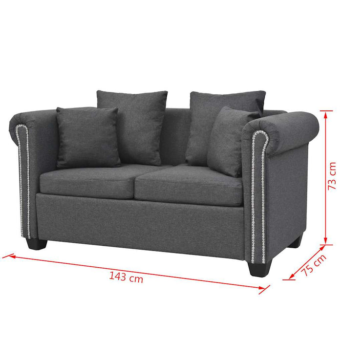 Set canapele 2 piese, material textil, gri închis WALTI