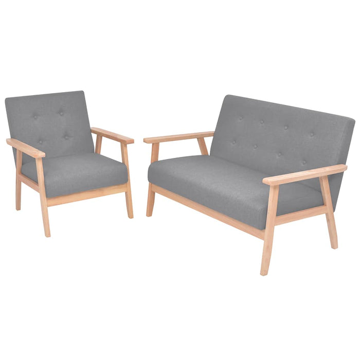 Set canapele 2 piese Textil Gri deschis - WALTI WALTI