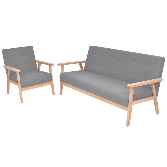 Set canapele 2 piese Textil Gri deschis - WALTI WALTI