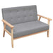 Set canapele 2 piese Textil Gri deschis - WALTI WALTI
