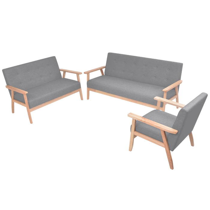 Set canapele 3 piese Textil Gri deschis - WALTI WALTI