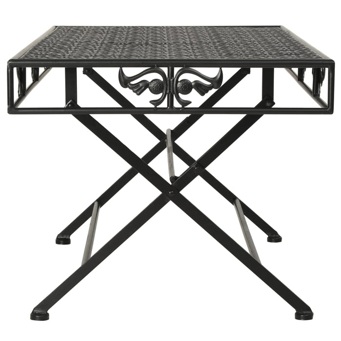 Măsuță de cafea pliabilă, vintage, negru, 100x50x45 cm, metal - WALTI WALTI