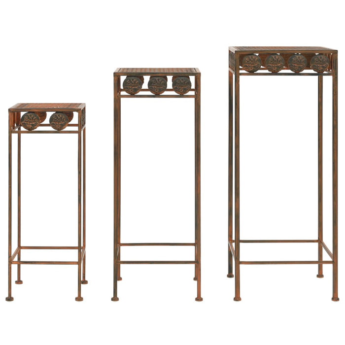 Set suport plante, 3 buc., ruginiu, metal, stil vintage - WALTI WALTI