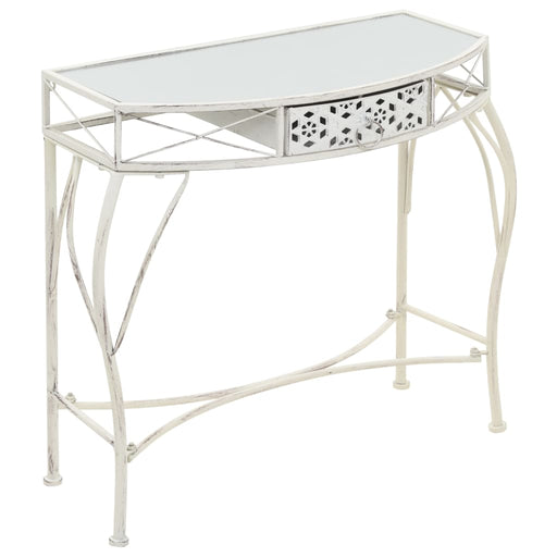 Masă laterală stil franțuzesc, alb, 82 x 39 x 76 cm, metal - WALTI WALTI