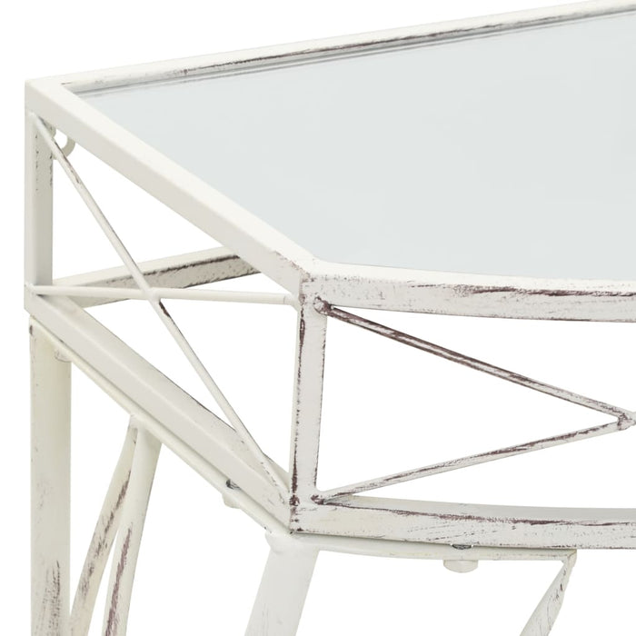 Masă laterală stil franțuzesc, alb, 82 x 39 x 76 cm, metal - WALTI WALTI