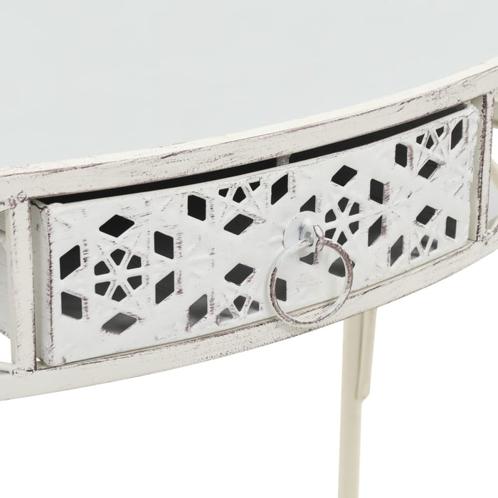 Masă laterală stil franțuzesc, alb, 82 x 39 x 76 cm, metal - WALTI WALTI