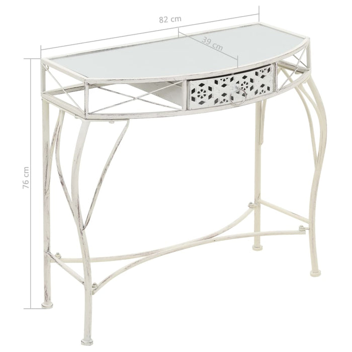 Masă laterală stil franțuzesc, alb, 82 x 39 x 76 cm, metal - WALTI WALTI