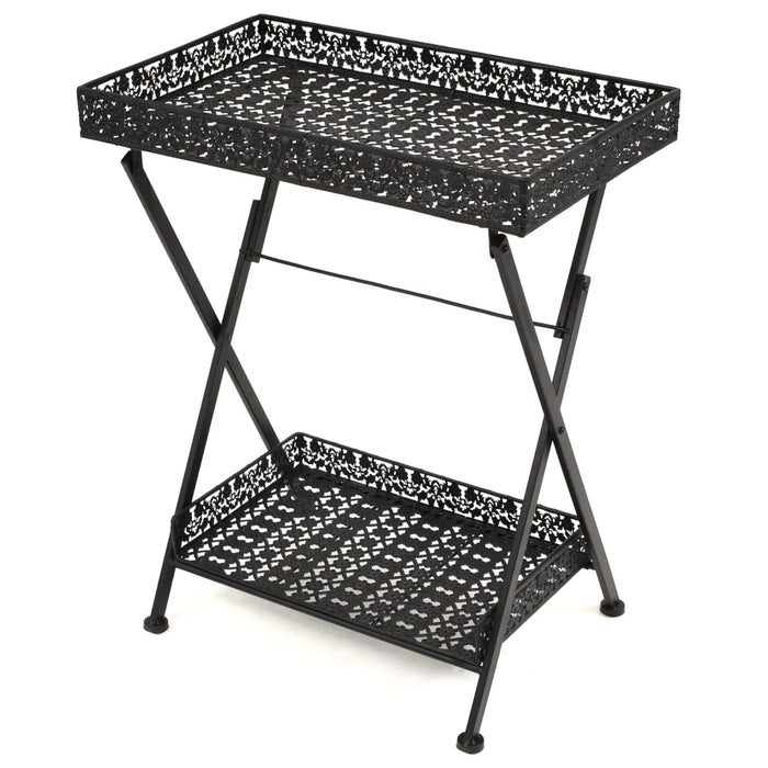 Măsuță de ceai pliabilă stil vintage negru 58x35x72 cm metal - WALTI WALTI