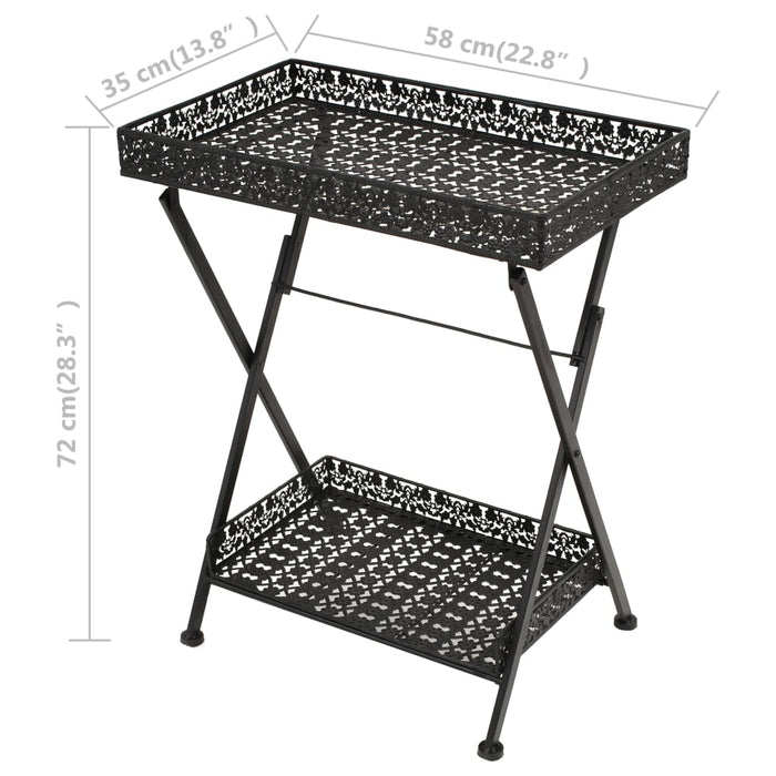 Măsuță de ceai pliabilă stil vintage negru 58x35x72 cm metal - WALTI WALTI