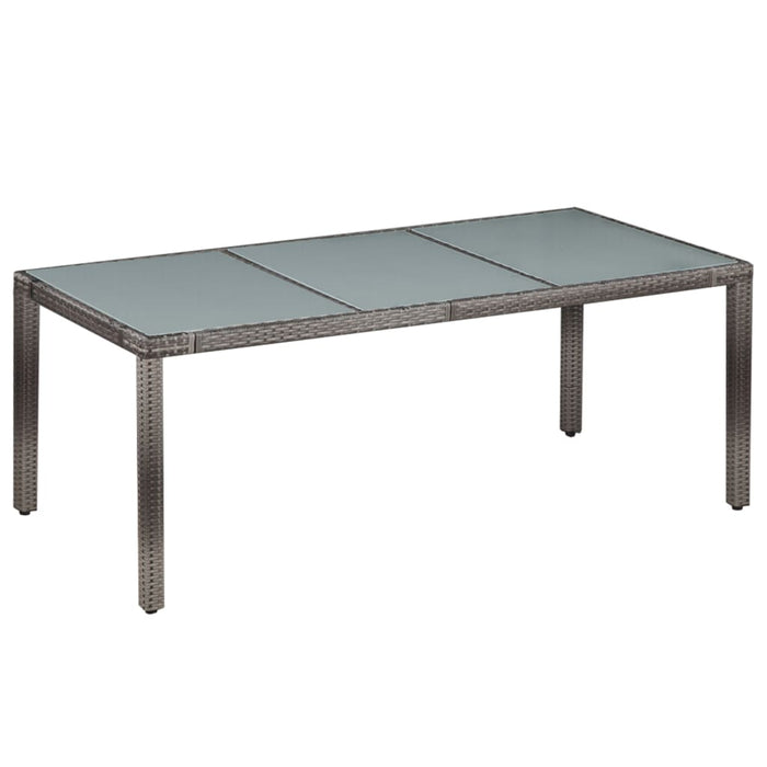 Set mobilier de exterior cu perne, 9 piese, gri, poliratan - WALTI WALTI