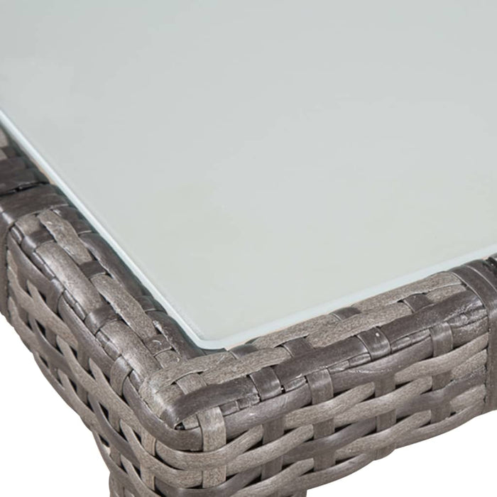 Set mobilier de exterior cu perne, 9 piese, gri, poliratan - WALTI WALTI
