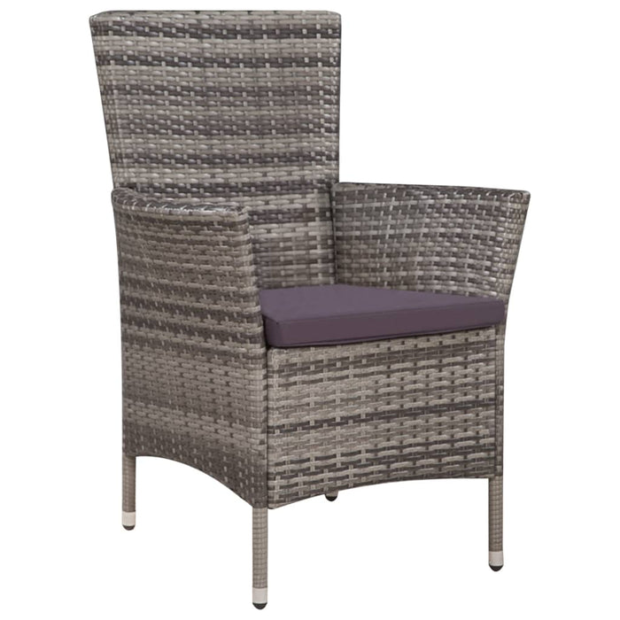 Set mobilier de exterior cu perne, 9 piese, gri, poliratan - WALTI WALTI