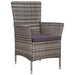 Set mobilier de exterior cu perne, 7 piese, gri, poliratan - WALTI WALTI