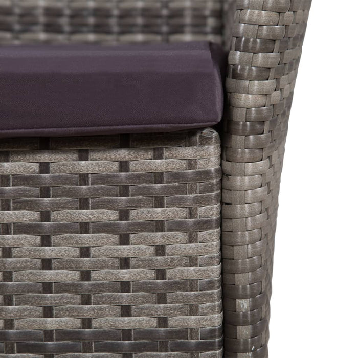 Set mobilier de exterior cu perne, 7 piese, gri, poliratan - WALTI WALTI
