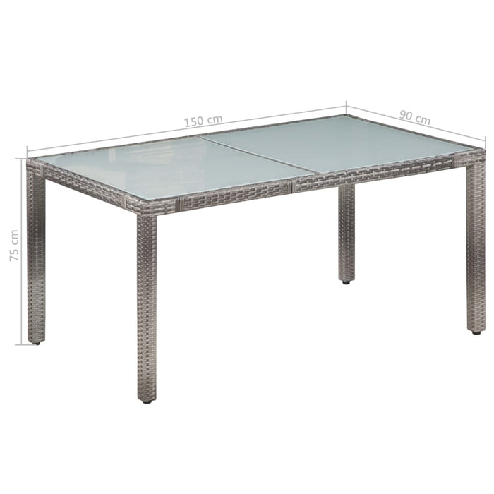 Set mobilier de exterior cu perne, 7 piese, gri, poliratan - WALTI WALTI