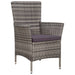 Set mobilier de exterior cu perne, 5 piese, gri, poliratan - WALTI WALTI