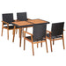 Set mobilier de exterior, 5 piese, negru și maro, poliratan - WALTI WALTI
