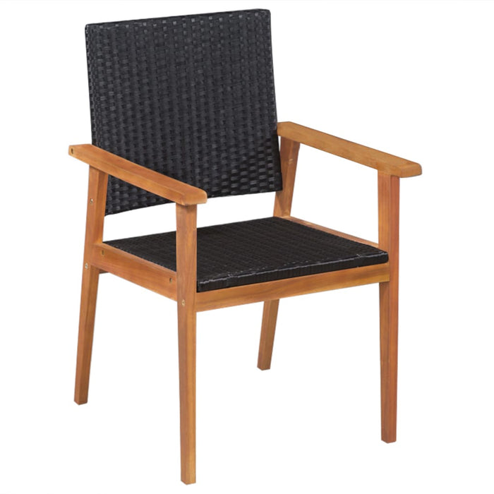 Set mobilier de exterior, 5 piese, negru și maro, poliratan - WALTI WALTI