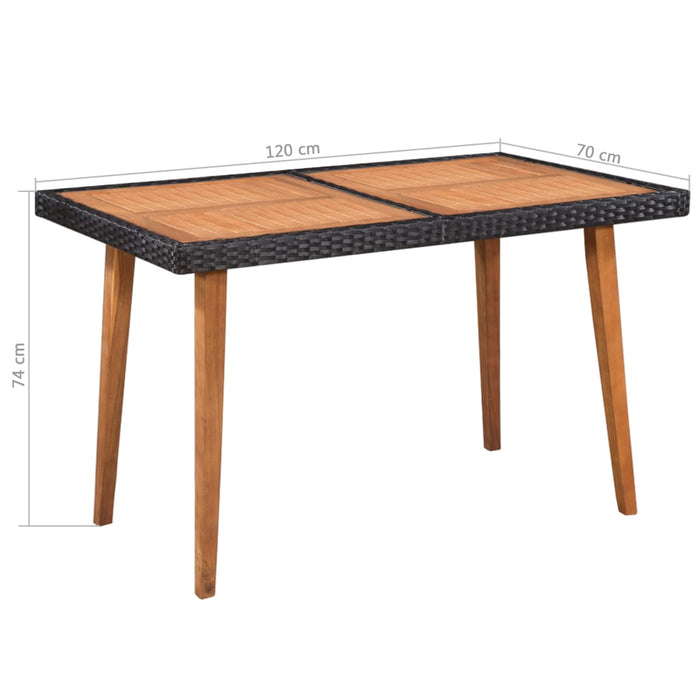 Set mobilier de exterior, 5 piese, negru și maro, poliratan - WALTI WALTI