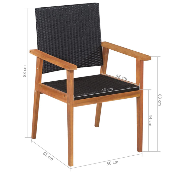 Set mobilier de exterior, 5 piese, negru și maro, poliratan - WALTI WALTI
