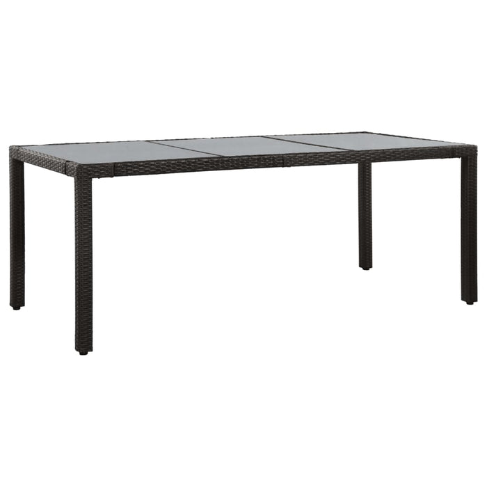 Set mobilier de exterior, 9 piese, negru, poliratan WALTI