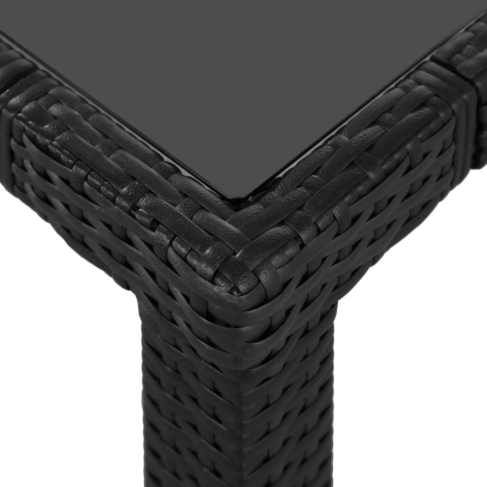 Set mobilier de exterior, 9 piese, negru, poliratan WALTI