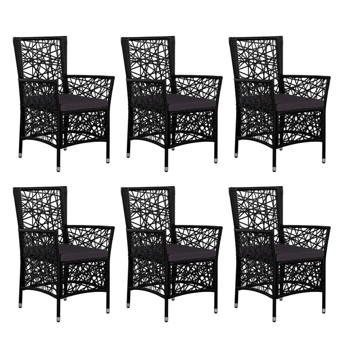 Set mobilier de exterior, 7 piese, negru, poliratan - WALTI WALTI