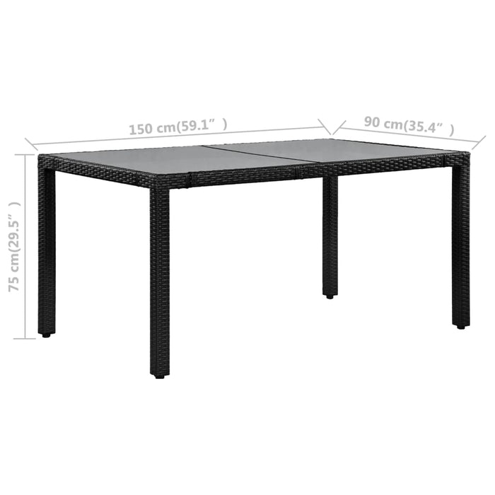 Set mobilier de exterior, 7 piese, negru, poliratan - WALTI WALTI