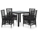 Set mobilier de exterior, 5 piese, negru, poliratan - WALTI WALTI