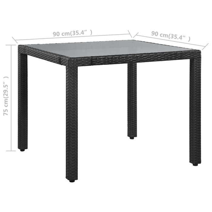 Set mobilier de exterior, 5 piese, negru, poliratan - WALTI WALTI