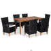 Set mobilier de exterior, 7 piese, negru și maro, poliratan - WALTI WALTI