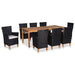 Set mobilier de exterior, 9 piese, negru și maro, poliratan - WALTI WALTI