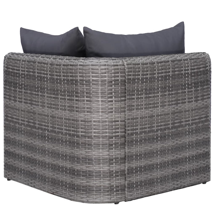Set mobilier de grădină cu perne, 8 piese, gri, poliratan - WALTI WALTI