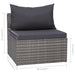 Set mobilier de grădină cu perne, 8 piese, gri, poliratan - WALTI WALTI