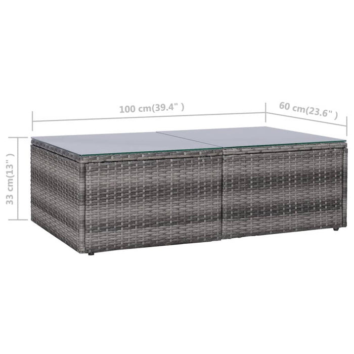 Set mobilier de grădină cu perne, 8 piese, gri, poliratan - WALTI WALTI