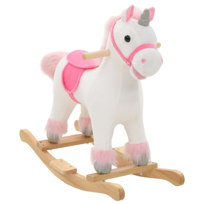 Balansoar unicorn de pluș, 65 x 32 x 58 cm, alb și roz - WALTI WALTI