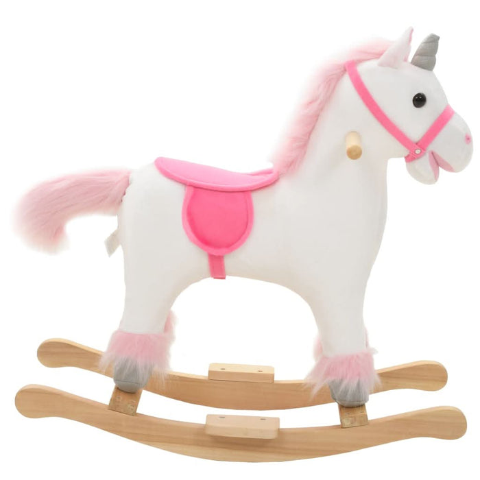 Balansoar unicorn de pluș, 65 x 32 x 58 cm, alb și roz - WALTI WALTI