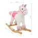 Balansoar unicorn de pluș, 65 x 32 x 58 cm, alb și roz - WALTI WALTI