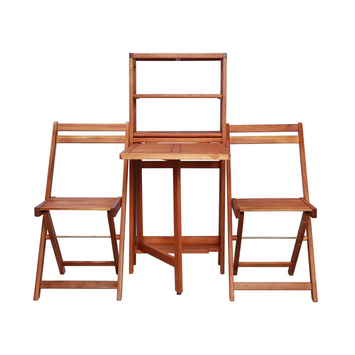 Set mobilier bistro pliabil, 3 piese, lemn masiv de acacia - WALTI WALTI