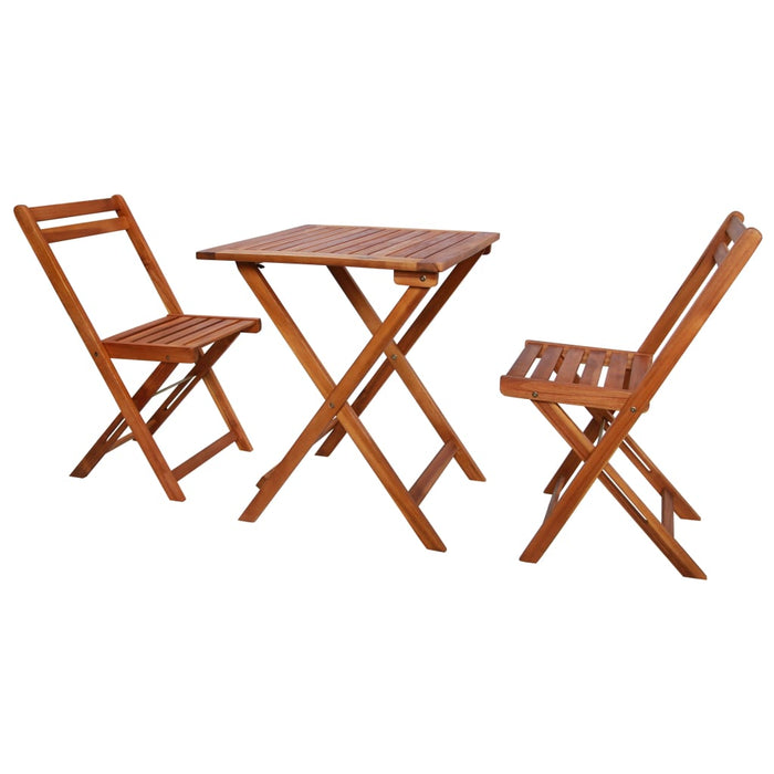 Set mobilier bistro pliabil, 3 piese, lemn masiv de acacia - WALTI WALTI