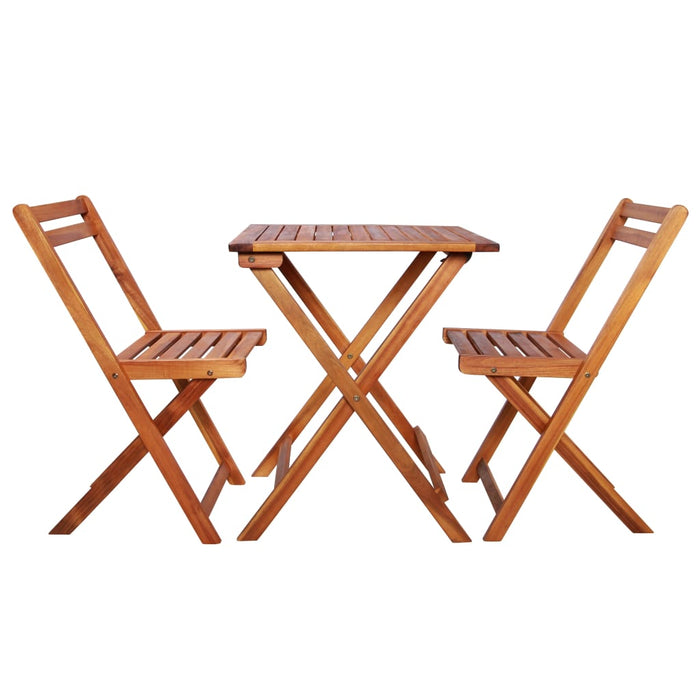 Set mobilier bistro pliabil, 3 piese, lemn masiv de acacia - WALTI WALTI