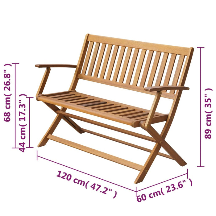 Bancă de grădină, 120 cm, lemn masiv de acacia - WALTI WALTI