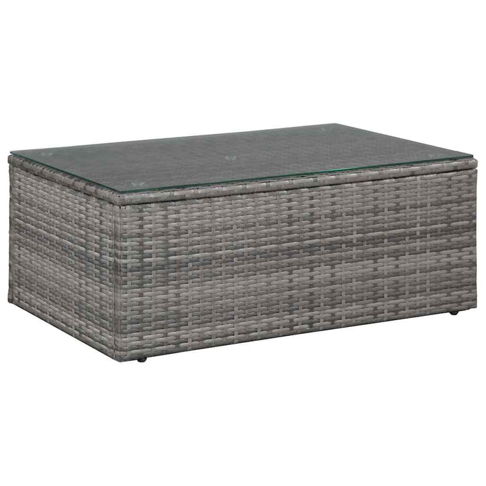 Set mobilier de grădină cu perne, 4 piese, gri, poliratan - WALTI WALTI