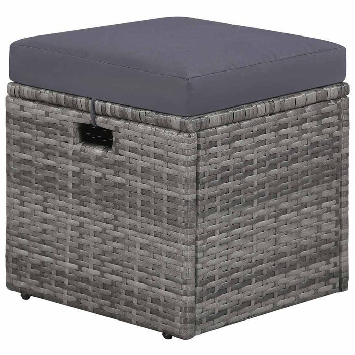 Set mobilier de grădină cu perne, 4 piese, gri, poliratan - WALTI WALTI
