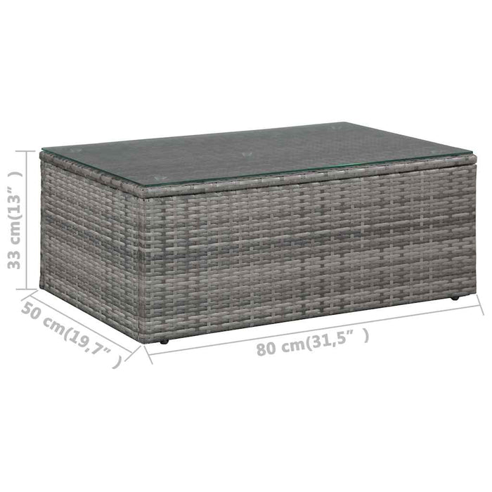 Set mobilier de grădină cu perne, 4 piese, gri, poliratan - WALTI WALTI