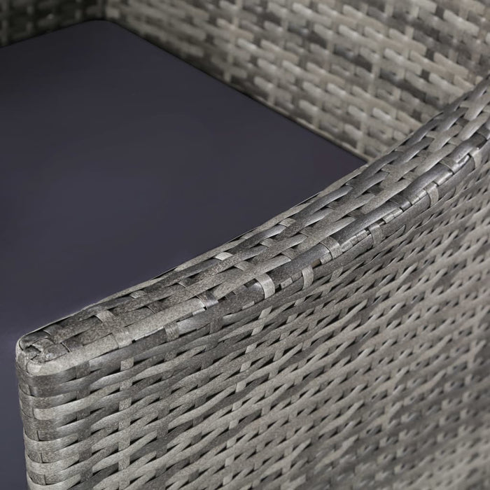 Set mobilier de exterior cu perne, 11 piese, gri, poliratan - WALTI WALTI