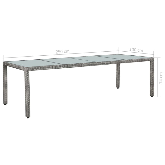 Set mobilier de exterior cu perne, 11 piese, gri, poliratan - WALTI WALTI